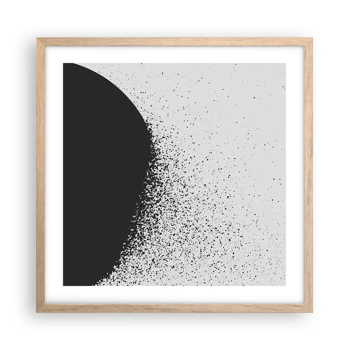 Een poster in een licht eiken lijst - Beweging van moleculen - 50x50 cm