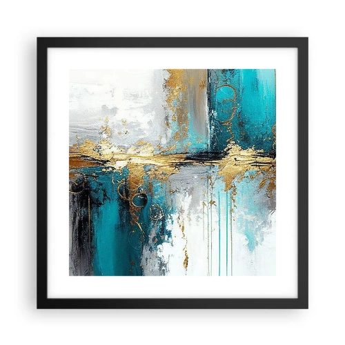 Poster in een zwarte lijst - Alles vloeit - 40x40 cm