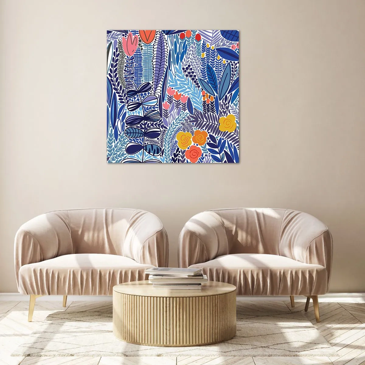 Schilderen op glas - Hawaiiaanse tuin - 50x50 cm