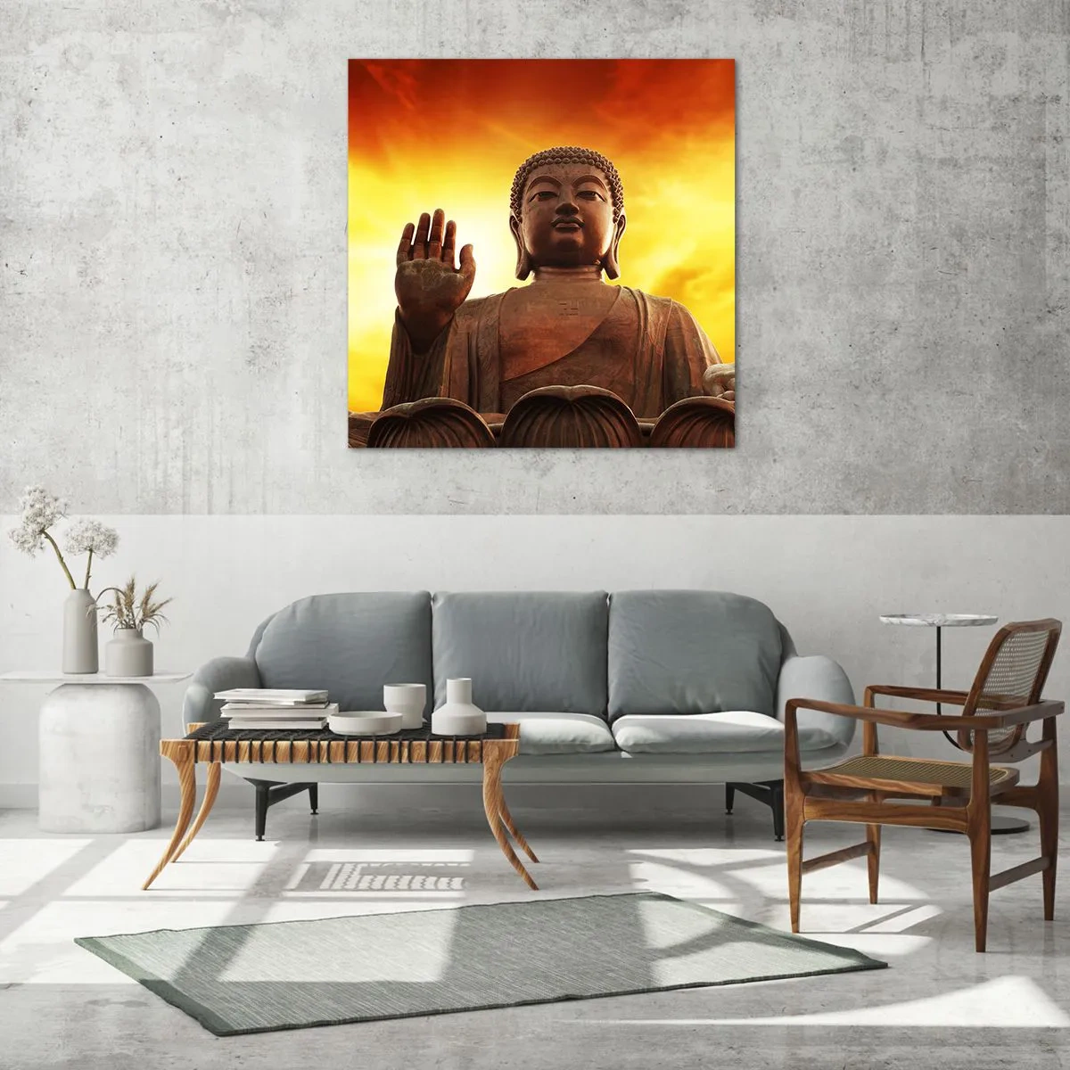 Schilderen op glas - Vrede van de wereld - 70x70 cm