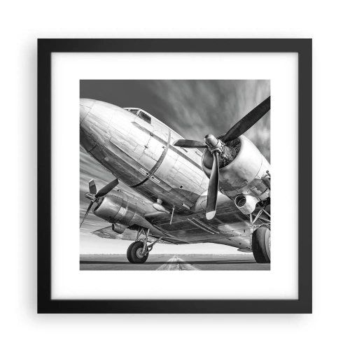 Poster in een zwarte lijst - Altijd klaar om te vliegen - 30x30 cm