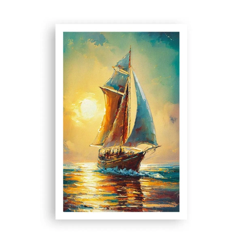 Poster - Onder vol zeil - 61x91 cm