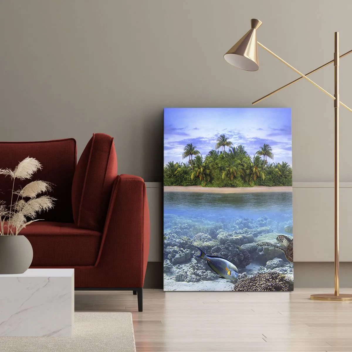 Schilderen op canvas - Hemels eiland nodigt je uit - 50x70 cm