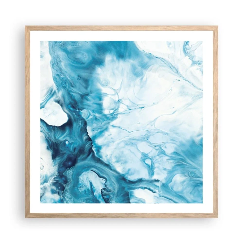 Een poster in een licht eiken lijst - Blauw Concert - 60x60 cm