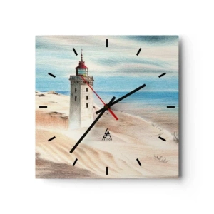 Wandklok - Klok - Altijd staren naar de zee - 40x40 cm