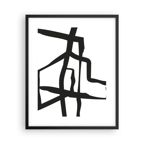 Poster in een zwarte lijst - Zwart-wit ontwerp - 40x50 cm