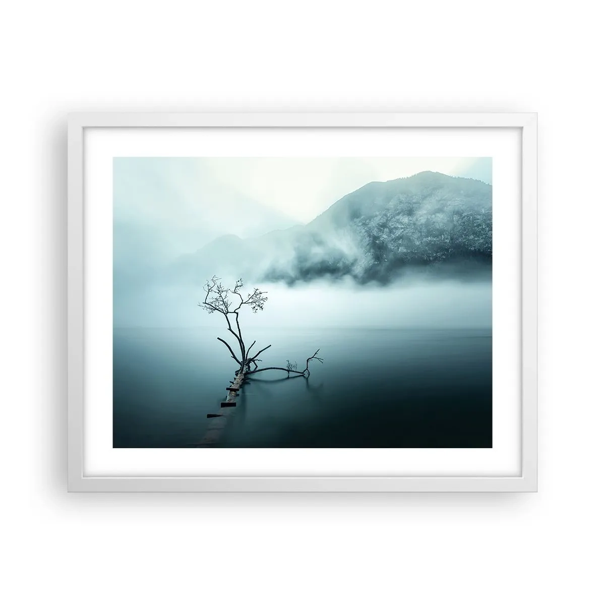 Poster in een witte lijst - Van water en mist - 50x40 cm