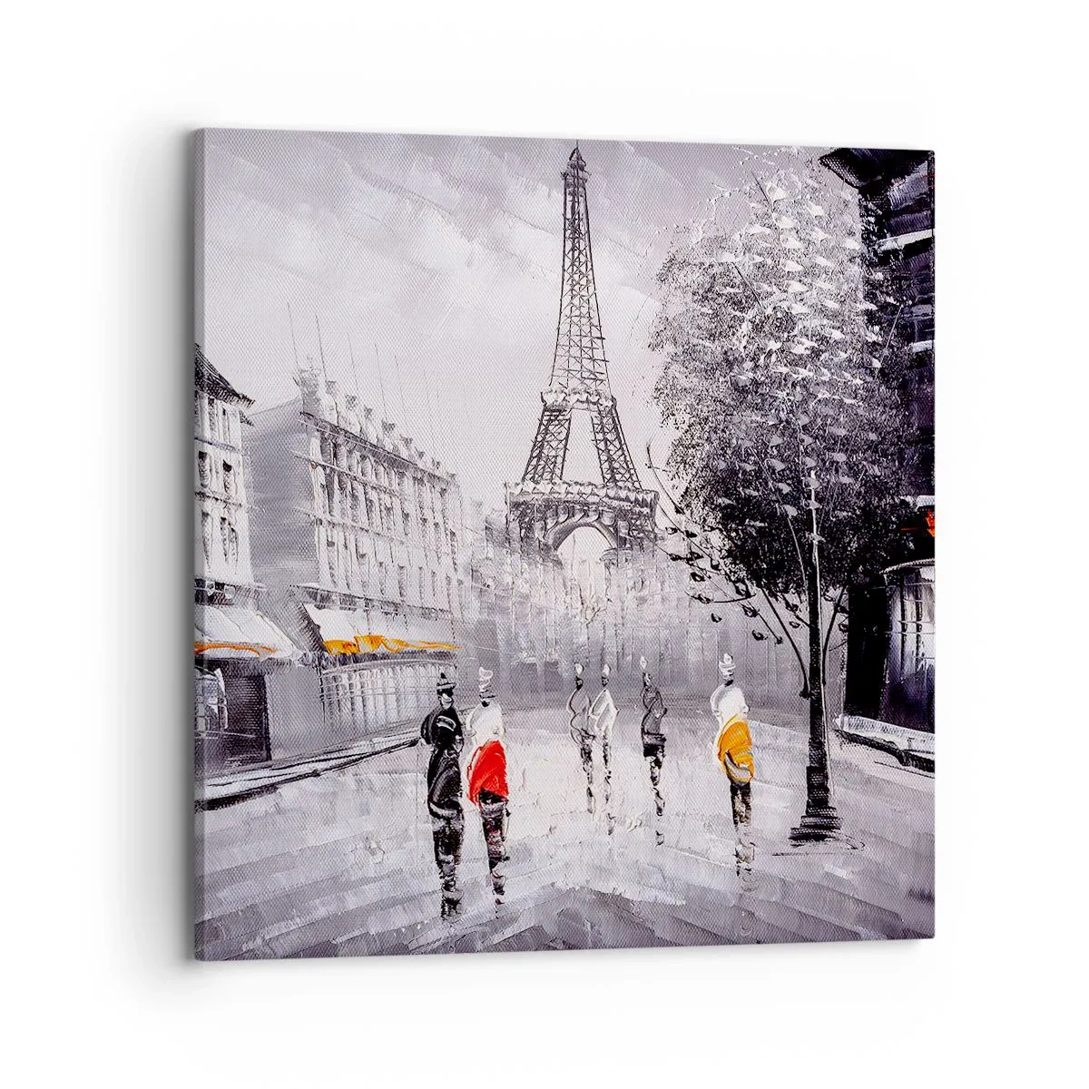 Schilderen op canvas - Parijs wandeling - 70x70 cm