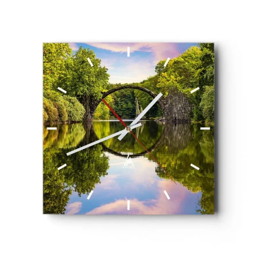 Wandklok - Klok - Op de kruising van twee werelden - 30x30 cm