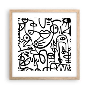 Een poster in een licht eiken lijst - Gezichten en luchtspiegelingen - 40x40 cm