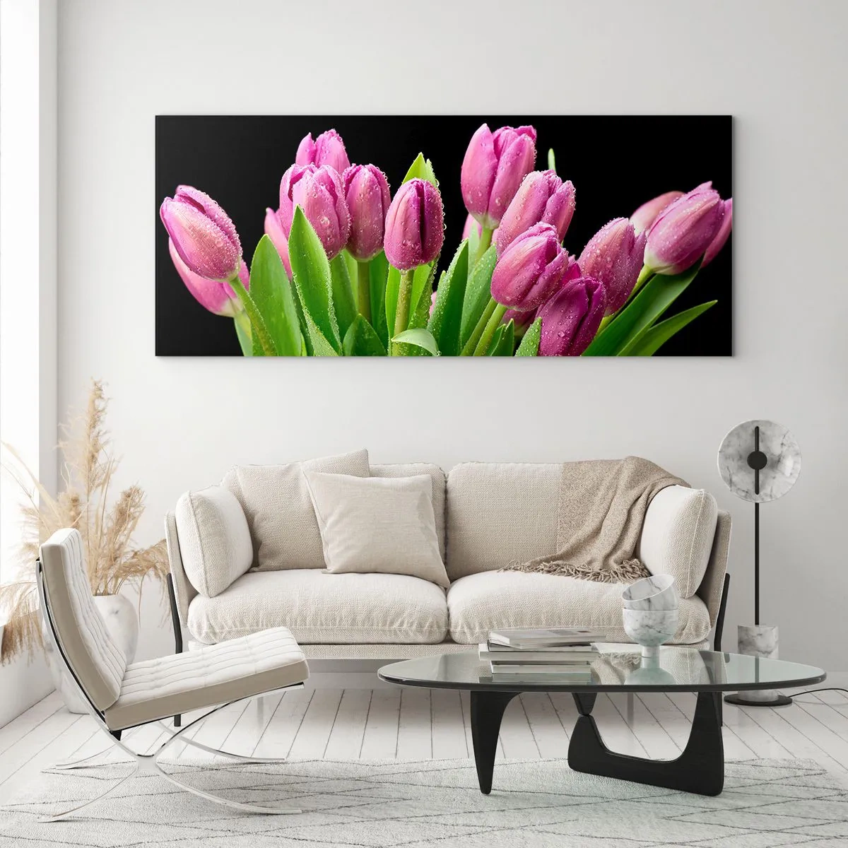 Schilderen op glas - Lila vreugde van de lente - 120x50 cm