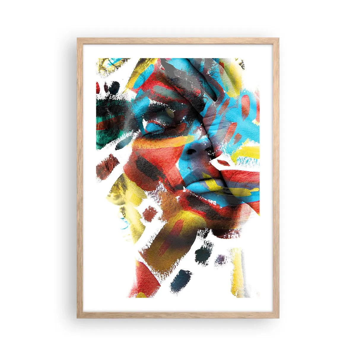 Een poster in een licht eiken lijst - Een kleurrijke persoonlijkheid - 50x70 cm