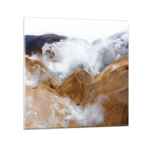 Schilderen op glas - De rauwe schoonheid van IJsland - 40x40 cm