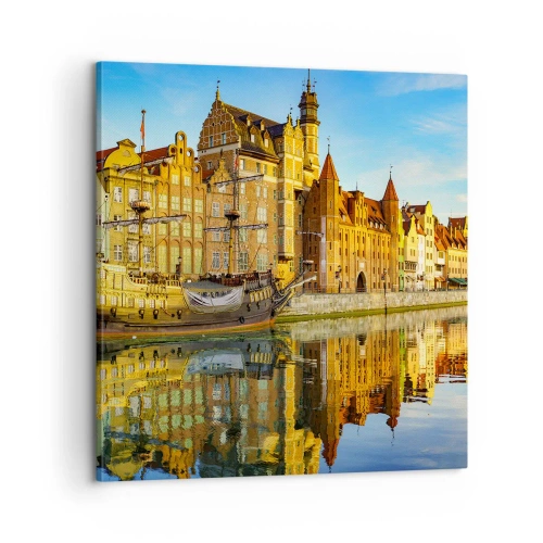 Schilderen op canvas - Een spiegelbeeld van het verleden - 60x60 cm