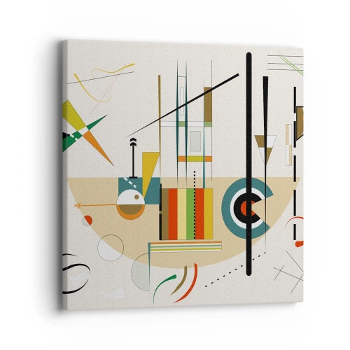 Schilderen op canvas - En de wereld lacht - 40x40 cm