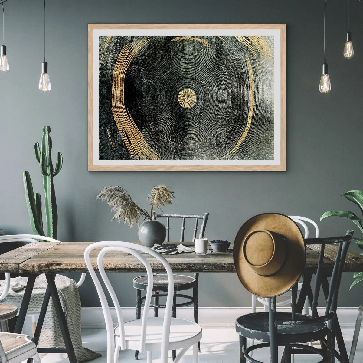 Een poster in een licht eiken lijst - Veranderen en zijn - 91x61 cm