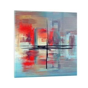 Schilderen op glas - Een landschap in een onbekende dimensie - 30x30 cm