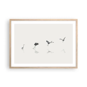 Een poster in een licht eiken lijst - Vier eenvoudige stappen - 70x50 cm