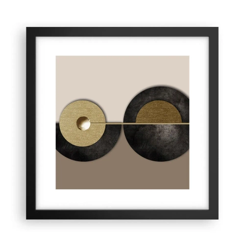 Poster in een zwarte lijst - Variaties rond de cirkel - 30x30 cm