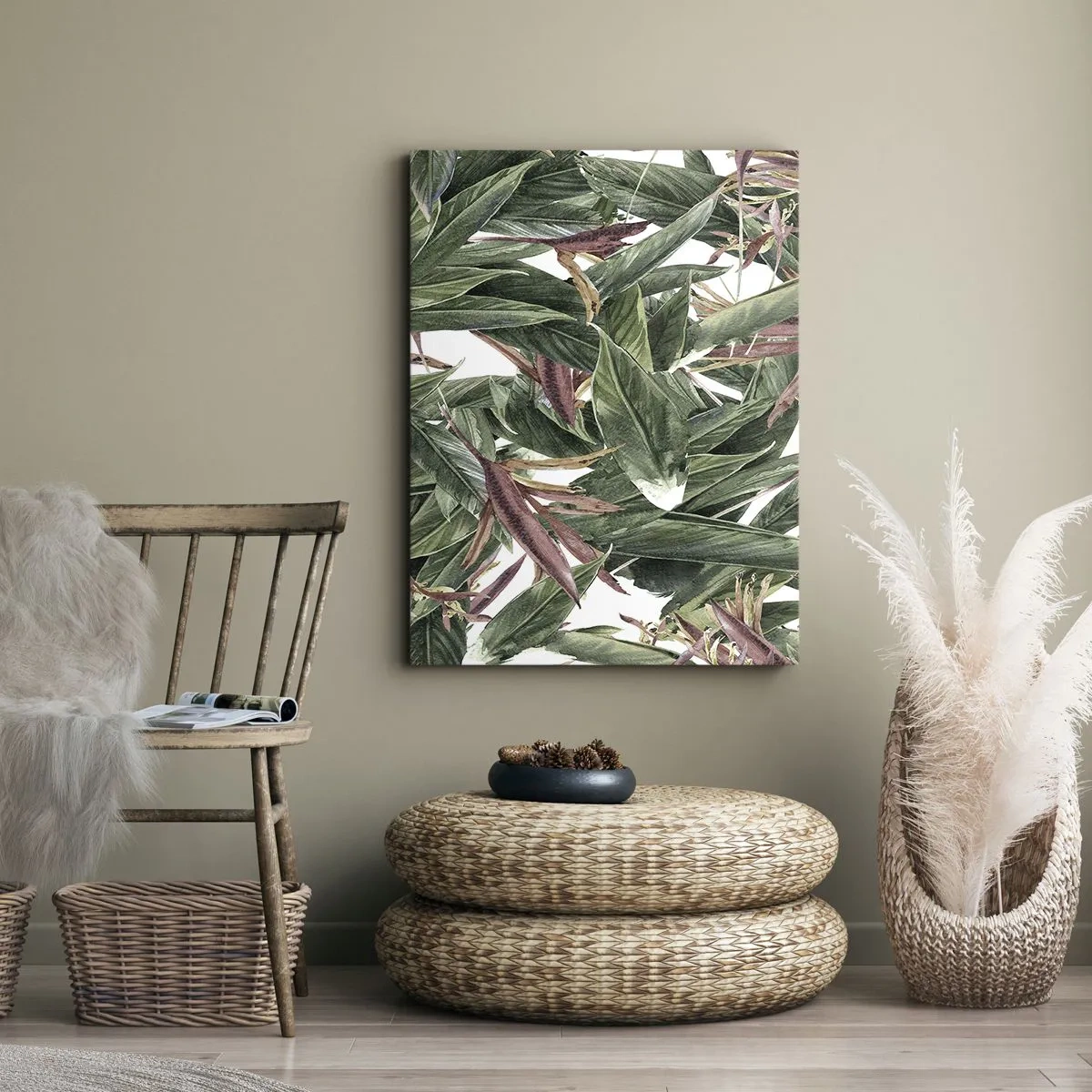 Schilderen op canvas - Smaragd-lila struikgewas - 50x70 cm