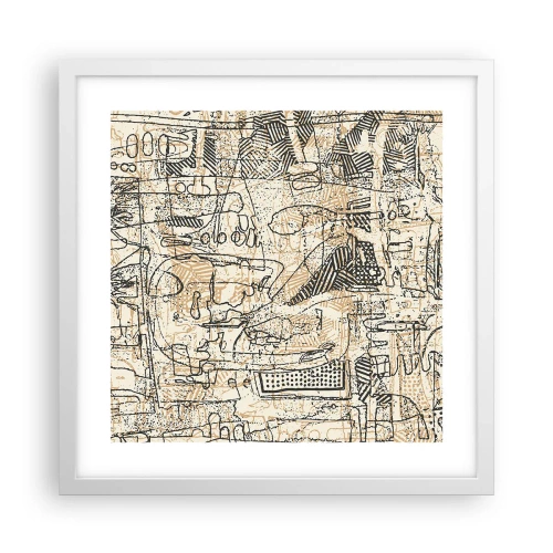 Poster in een witte lijst - Het wacht om te worden gedecodeerd - 40x40 cm