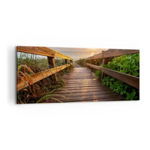 Schilderen op canvas - En direct naar de kust - 100x40 cm