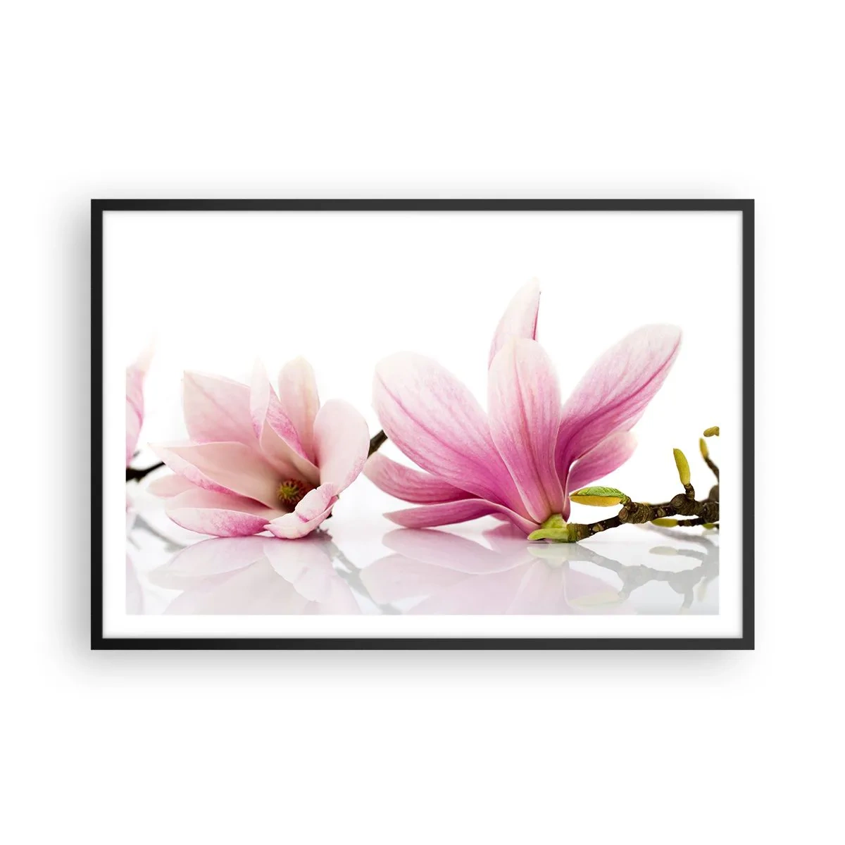 Poster in een zwarte lijst - Delicaat als een lentebriesje - 91x61 cm