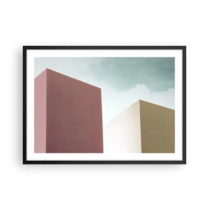 Poster in een zwarte lijst - De geometrie van een zonnige zomer - 70x50 cm