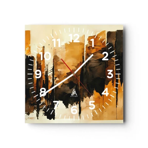 Wandklok - Klok - Harmonie van zwart en goud - 40x40 cm