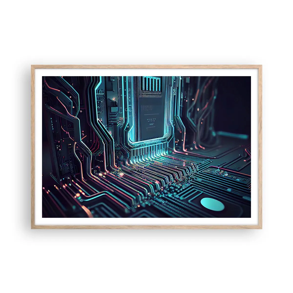 Een poster in een licht eiken lijst - Ik ben aan het denken… - 100x70 cm