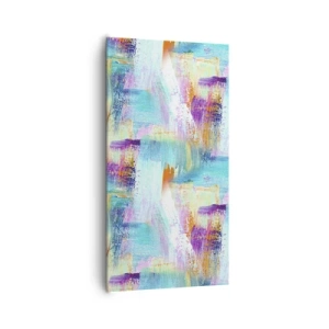 Schilderen op canvas - Vrolijk vlekkerig en besmeurd - 65x120 cm