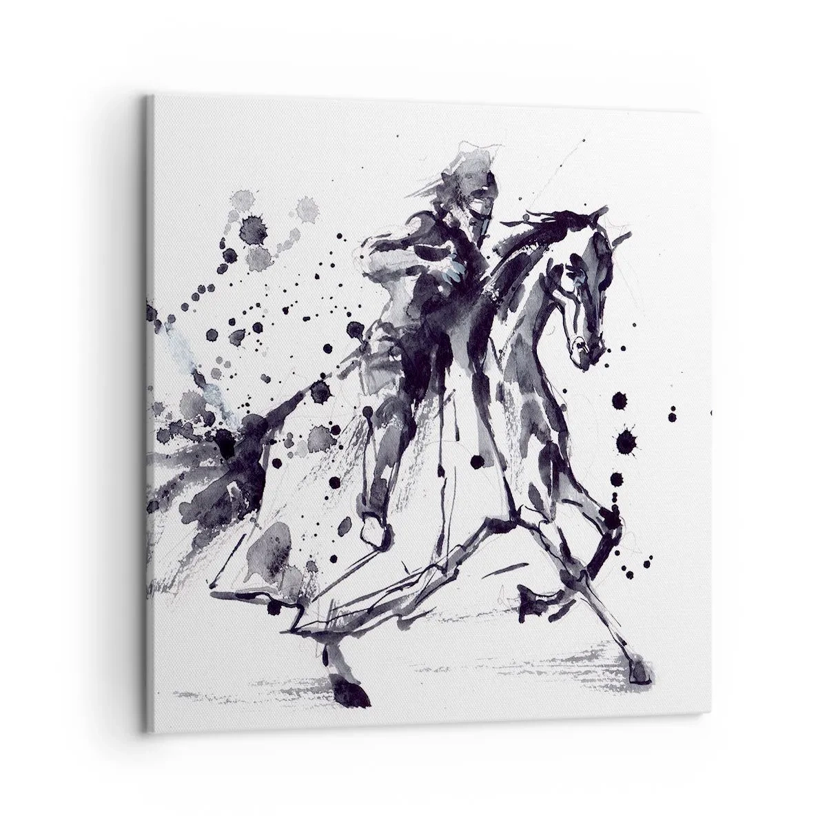 Schilderen op canvas - Zwarte ridder - 50x50 cm