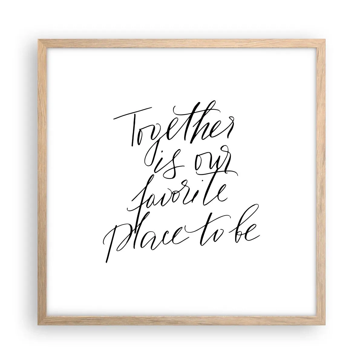 Een poster in een licht eiken lijst - Voel jij het ook? - 50x50 cm