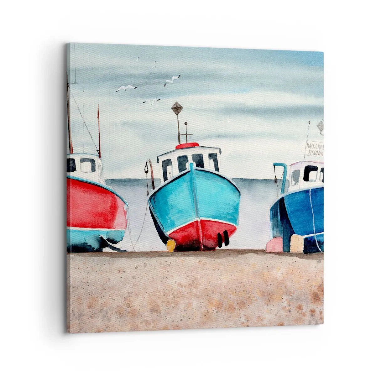 Schilderen op canvas - Klaar om te vissen - 60x60 cm