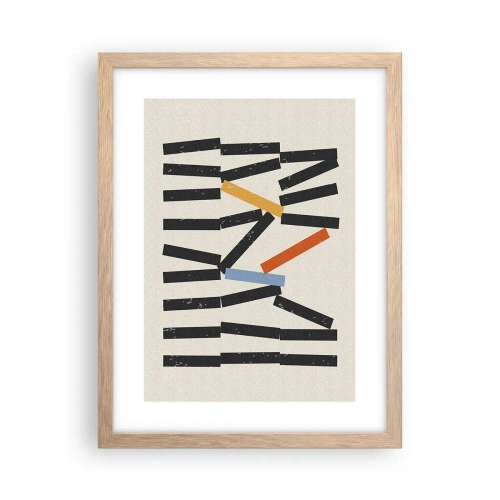 Een poster in een licht eiken lijst - Domino – compositie - 30x40 cm