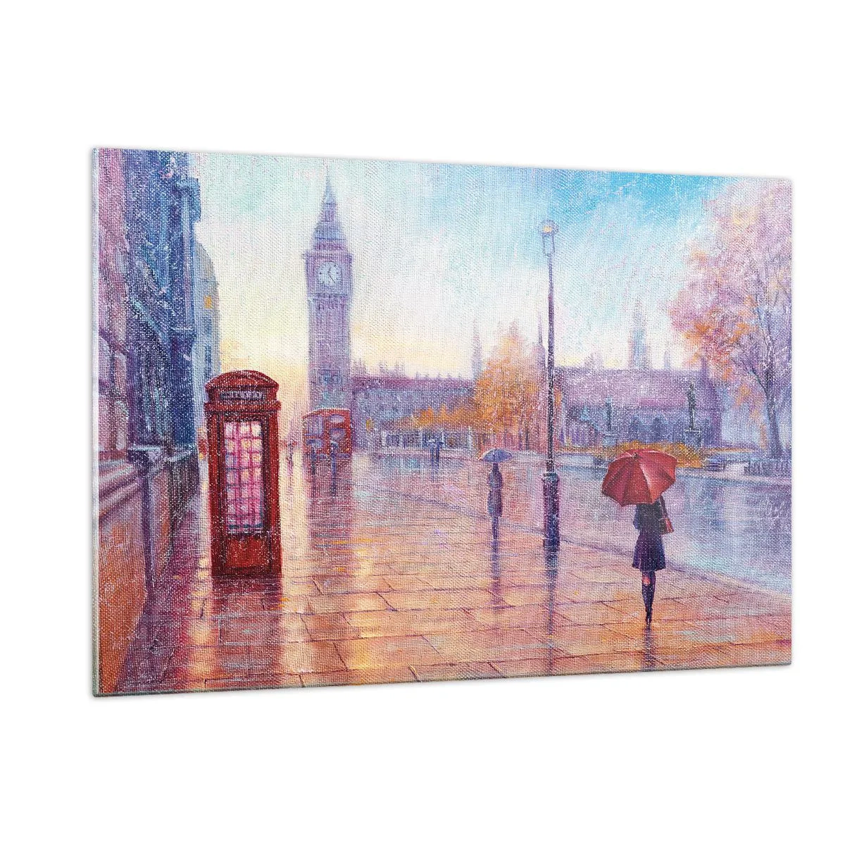 Schilderen op glas - Herfstdag in Londen - 120x80 cm