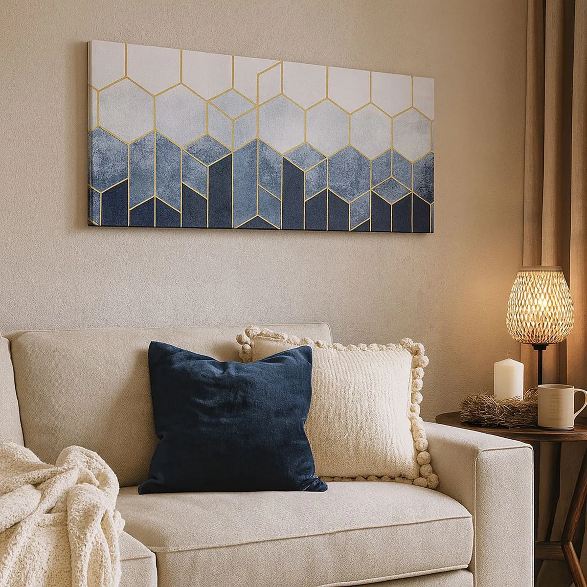 Schilderen op canvas - Compositie in een gesyncopeerd ritme - 100x40 cm