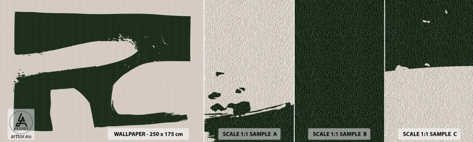 Fotobehang Monster Zelfklevend Deluxe Sticker - Baaien van wit - Boho, Minimalisme, Vorm - 100x30 cm