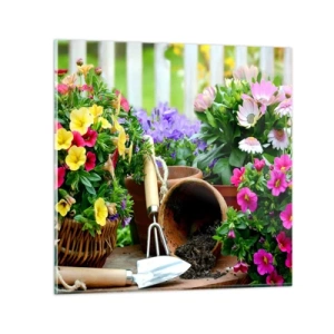 Schilderen op glas - Zofia's tuin - 50x50 cm