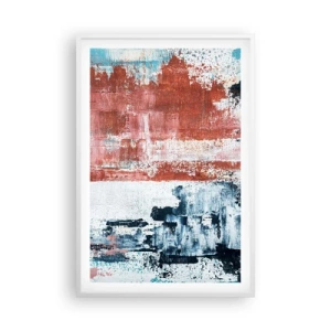 Poster in een witte lijst - Fifty Fifty abstract - 61x91 cm