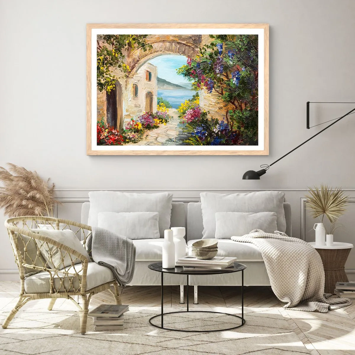 Een poster in een licht eiken lijst - De charme van een kustprovincie - 91x61 cm