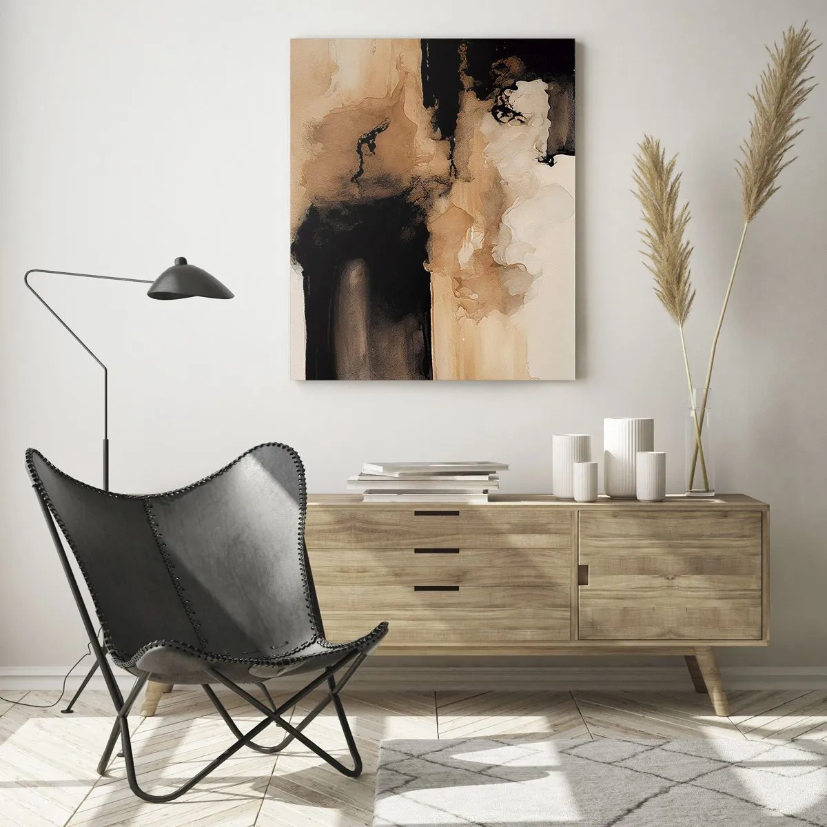 Schilderen op glas - Intrigerende abstractie - 80x120 cm