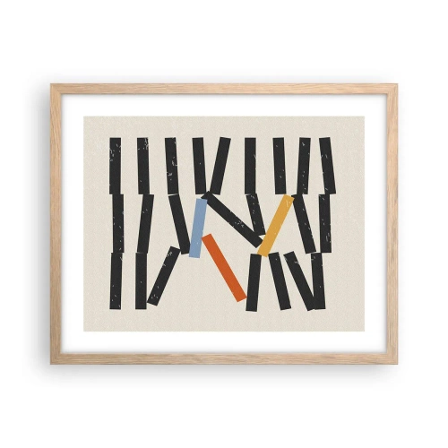 Een poster in een licht eiken lijst - Domino – compositie - 50x40 cm