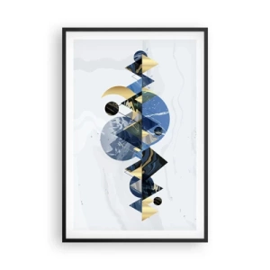 Poster in een zwarte lijst - Geometrisch landschap - 61x91 cm