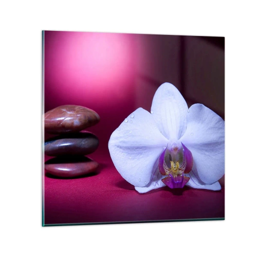 Schilderen op glas - Een studie van versheid in paars - 30x30 cm