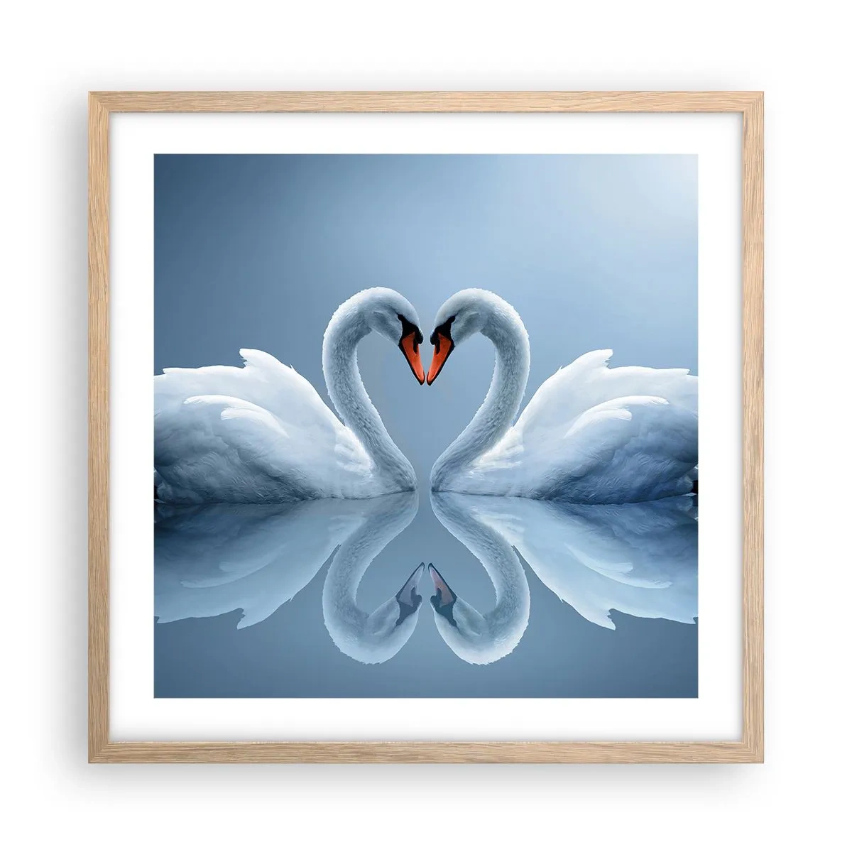 Een poster in een licht eiken lijst - Tijd voor liefde - 50x50 cm