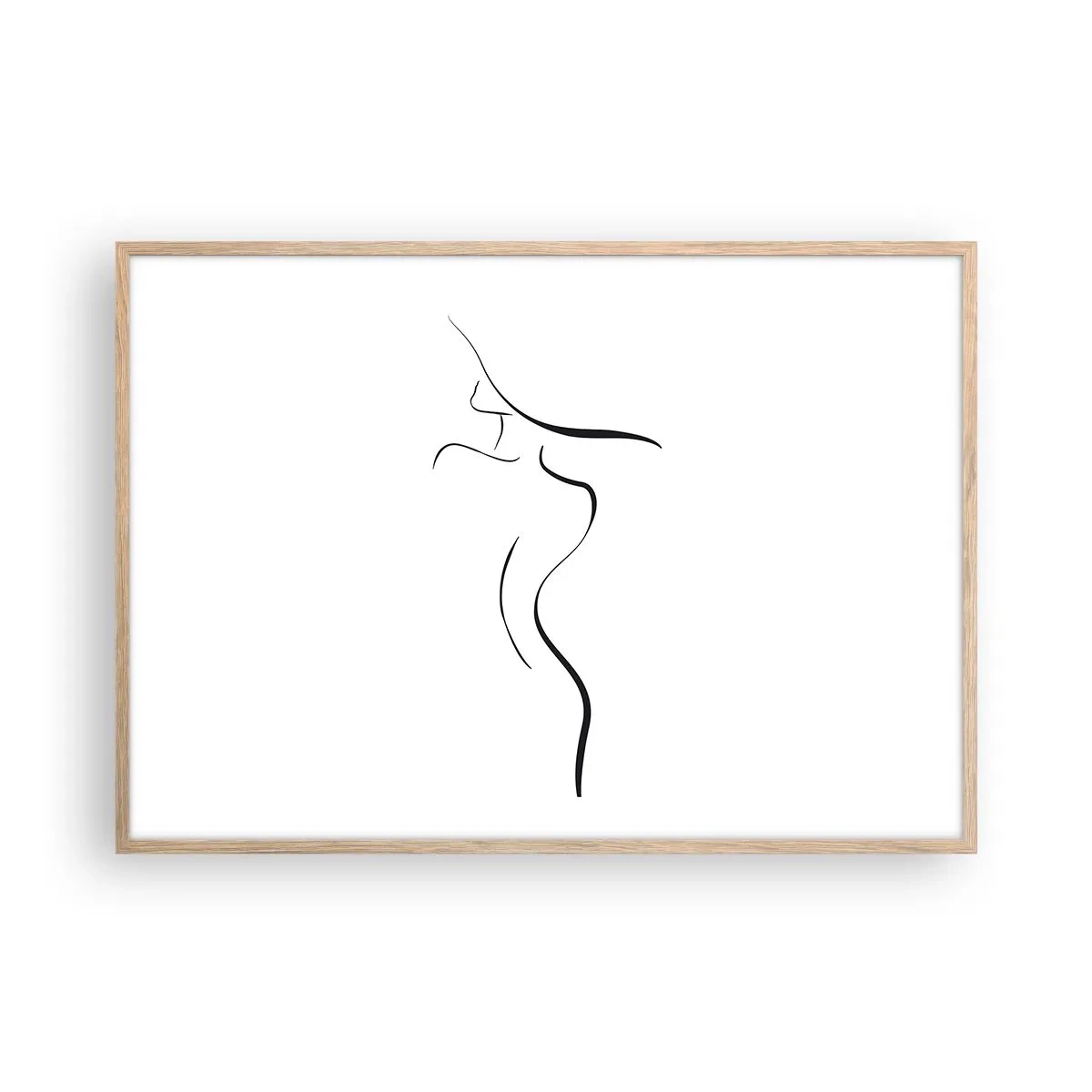 Een poster in een licht eiken lijst - Ongrijpbaar als een golf - 100x70 cm