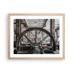 Een poster in een licht eiken lijst - Het geheime leven van de fabriek - 50x40 cm