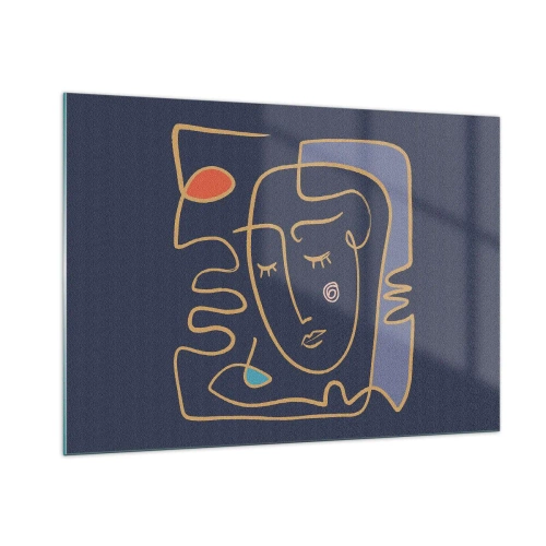 Schilderen op glas - In nadenken - 100x70 cm