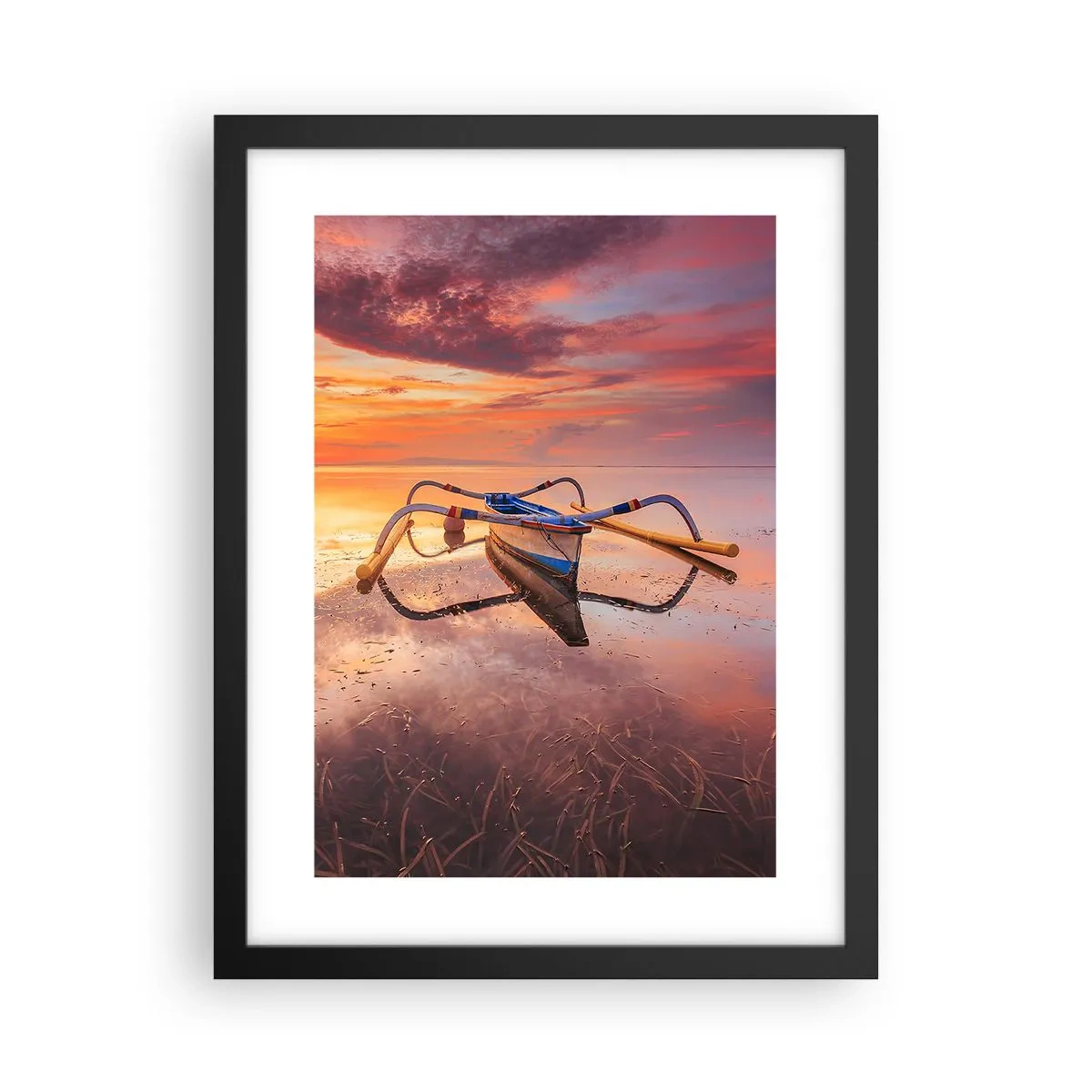 Poster in een zwarte lijst - De rust van een tropische avond - 30x40 cm